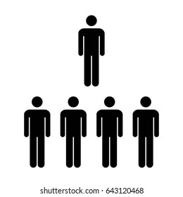 People Icon - Vector Group of Men Team Symbol for Business Info-graphic Design in Glyph Pictogram illustration
