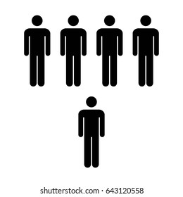 People Icon - Vector Group of Men Team Symbol for Business Info-graphic Design in Glyph Pictogram illustration