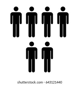 People Icon - Vector Group of Men Team Symbol for Business Info-graphic Design in Glyph Pictogram illustration