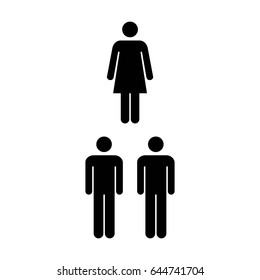 People Icon - Vector Group of Men and WomenTeam Symbol for Business Info-graphic Design in Glyph Pictogram illustration
