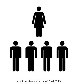 People Icon - Vector Group of Men and Women Team Symbol for Business Info-graphic Design in Glyph Pictogram illustration