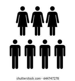 People Icon - Vector Group of Men and Women Team Symbol for Business Info-graphic Design in Glyph Pictogram illustration