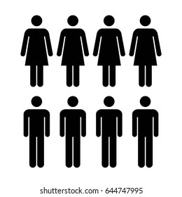 People Icon - Vector Group of Men and Women Team Symbol for Business Info-graphic Design in Glyph Pictogram illustration
