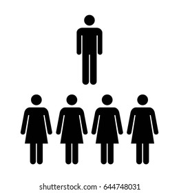 People Icon - Vector Group of Men and Women Team Symbol for Business Info-graphic Design in Glyph Pictogram illustration