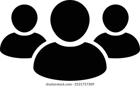 Ícone de pessoas vetor grupo de pessoas símbolo avatar para equipe de gerenciamento de negócios na ilustração pictograma glifo