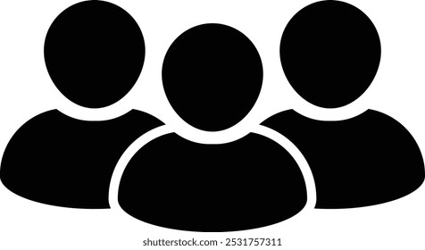 People icon vector group of persons symbol avatar for business management team in glyph pictogram illustration