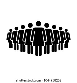 People Icon Vector Group Of Women Team Symbol For Business Infographic Design In Glyph Pictogram Illustration