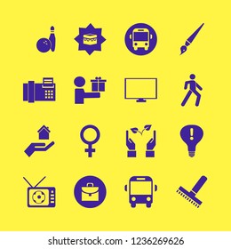 people icon. people vector icons set hands sprout, pedestrian, monitor and holy kaaba