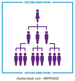 People icon vector illustration eps10. Organization chart infographic. Hierarchy pyramid concept.