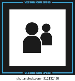 People icon vector illustration eps10. Isolated badge two people flat design for website or app - stock graphics