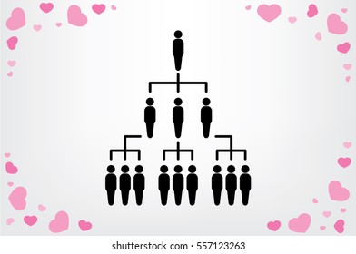 People icon vector illustration eps10. Organization chart infographic. Hierarchy pyramid concept.