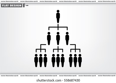 People Icon Vector Illustration Eps10. Organization Chart Infographic. Hierarchy Pyramid Concept.