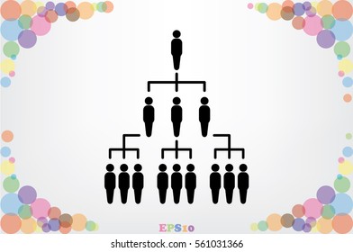 People icon vector illustration eps10. Organization chart infographic. Hierarchy pyramid concept 
