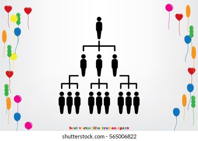 People icon vector illustration eps10. Organization chart infographic. Hierarchy pyramid concept
