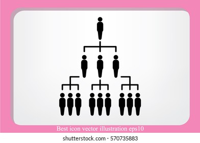 People icon vector illustration eps10. Organization chart infographic. Hierarchy pyramid concept.