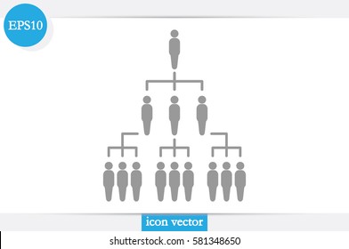 People Icon Vector Illustration Eps10. Organization Chart Infographic. Hierarchy Pyramid Concept 