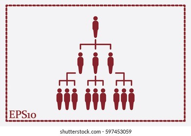 People icon vector illustration eps10. Organization chart infographic. Hierarchy pyramid concept.