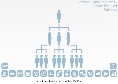 People icon vector illustration eps10. Organization chart infographic. Hierarchy pyramid concept.