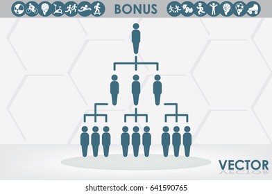 People icon vector illustration eps10. Organization chart infographic. Hierarchy pyramid concept.