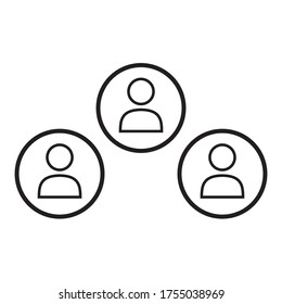 Diseño plano de iluminación de vectores de iconos de personas