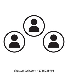 Diseño plano de iluminación de vectores de iconos de personas