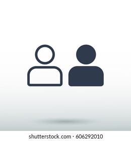 people icon, vector illustration. Flat design eps 10
