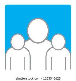 People icon vector illustrator design white isolated on blue background.
