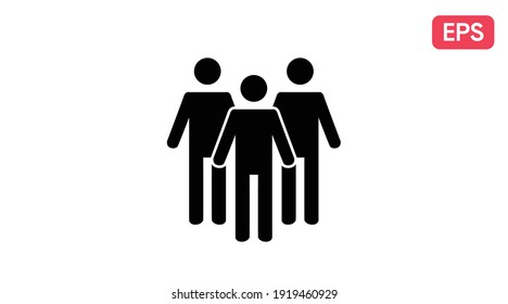 People Icon. Vector isolated illustration of three people together