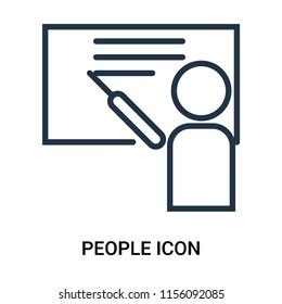 People icon vector isolated on white background, People transparent sign , outline thin symbols or linear logo design