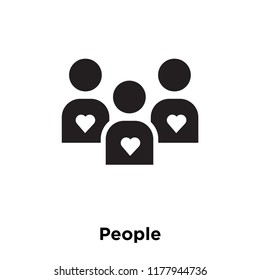 People icon vector isolated on white background, logo concept of People sign on transparent background, filled black symbol