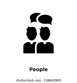 People icon vector isolated on white background, logo concept of People sign on transparent background, filled black symbol