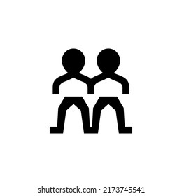 people icon vector isolated on white background, logo concept of business sign on transparent, black design