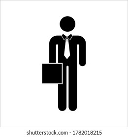 People Icon Vector Male Business Person on white background