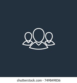 People icon vector on blue background