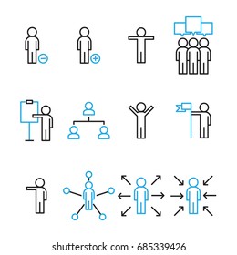 People Icon Vector set, Flat designed Thin line Vector Illustration.