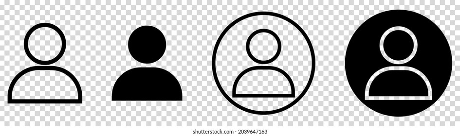 People icon vector set. User vector icon isolated on transparent background