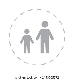 People icon vector. Simple sign of a man with a child. A symbol people.