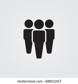 People Icon Vector, Solid Illustration, Pictogram Isolated On Gray