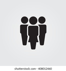 People Icon Vector, Solid Illustration, Pictogram Isolated On Gray