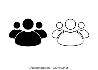 People icon vector, solid logo isolated on white background vector illustration