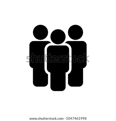 People icon. Vector team sign Isolated on white background. Men simbol in flat style. Simple abstract crowd icon in black. Vector illustration for graphic design, logo, Web, UI, mobile upp