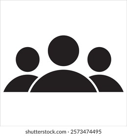 People Icon Vector. three persons silhouette