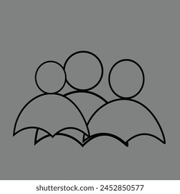 Personas icono Vector. Ilustración de símbolo de usuario, Icono de Vector plano de grupo de personas.