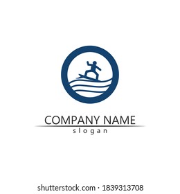 People Icon work beach and wave business group Vector illustration design