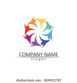 People Icon work and community group Vector illustration design logo