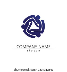 People Icon work and community group Vector illustration design logo