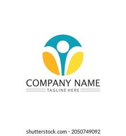 People Icon-Arbeitsgruppe und Community-Logo Vektorgrafik-Design