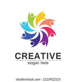 People Icon Work Group und Community Logo Business and Education, Familie, Team Arbeit Vektorgrafik Design