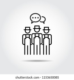 People Icon work group Team Vector , people talking in a group