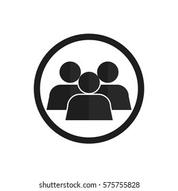 People icon work group team vector illustration in circle on white background